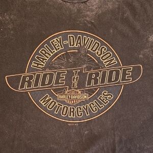 Harley-Davidson Size XL Pineda Black Splash Dyed "Ride the Ride" T-Shirt